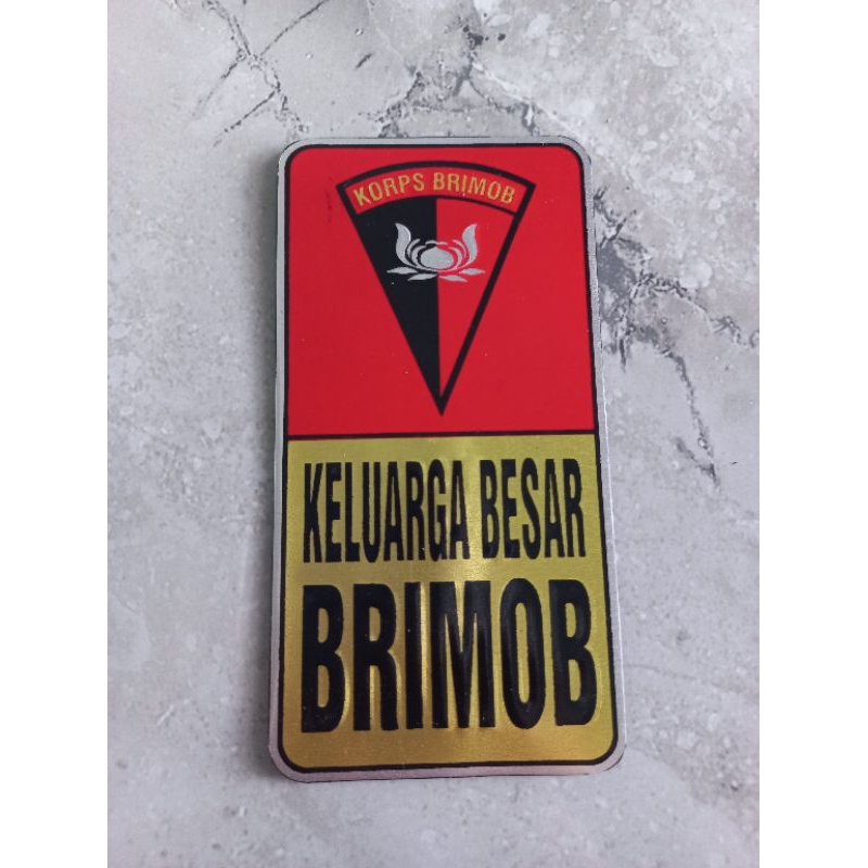 STICKER PLAT MOBIL ALUMINIUM BRIMOB - STICKER PLAT BRIMOB TIMBUL - STICKER PLAT MOBIL