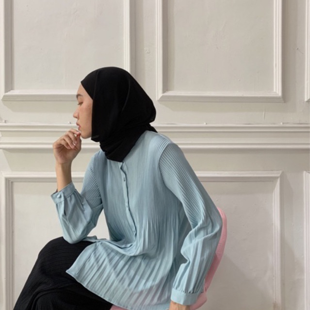 CLEARANCE SALE - Ziva Blouse / Kemeja Plisket / Plisket Blouse / Blouse Plisket