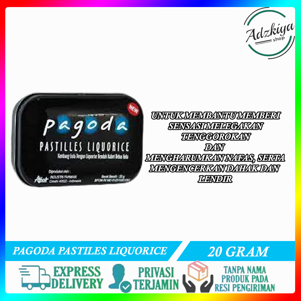 

Pagoda pastiles liquorice 20 gr/ pagoda mint hitam