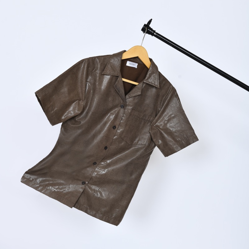Alinea shirt - kemeja suede semi leather