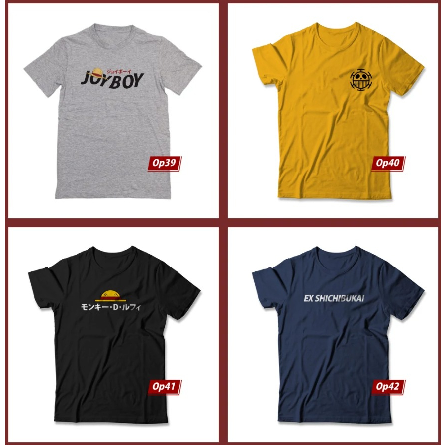 Kaos One Piece Desain Original TIdak Pasaran OP31-OP40