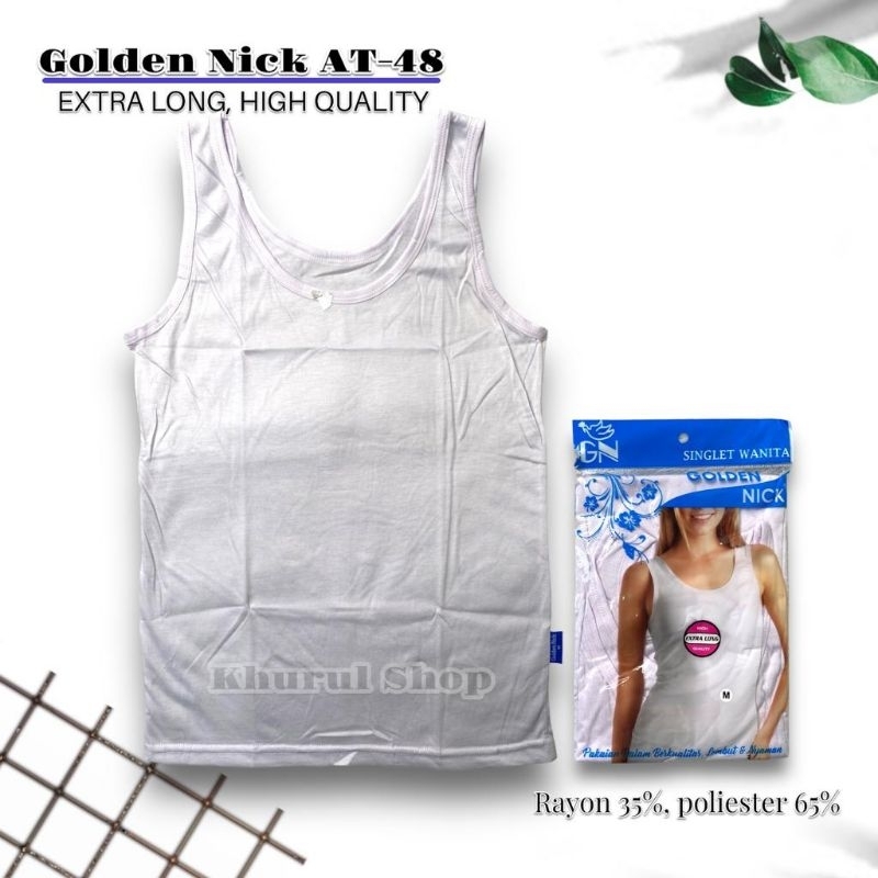6 PCS (1/2 Lusin) SINGLET GOLDEN NICK DEWASA  kaos dalam tank top wanita Singlet putih polos wanita