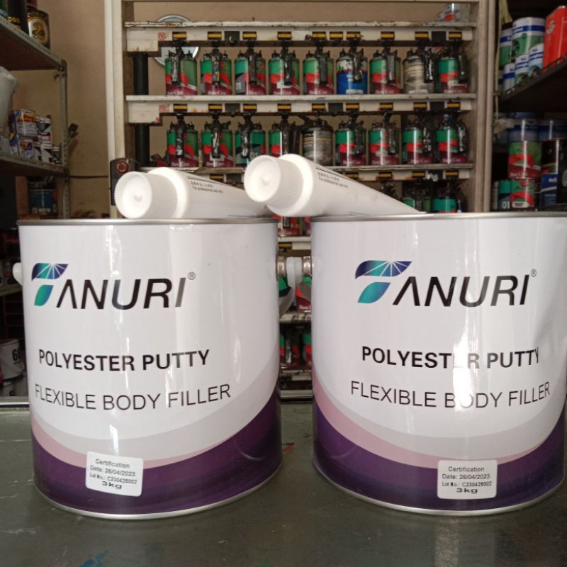 Tanuri Polyester Putty 3kg / Dempul Tanuri galon / Dempul Tanuri 3kg / Dempul mobil