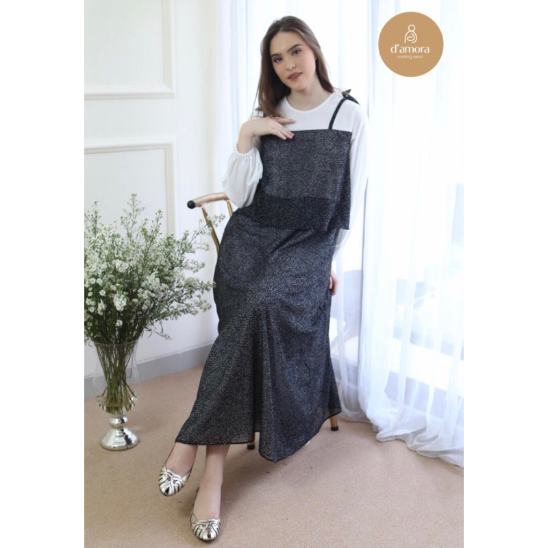 D’Amora Nursing Wear Moana Dress Dot Size M