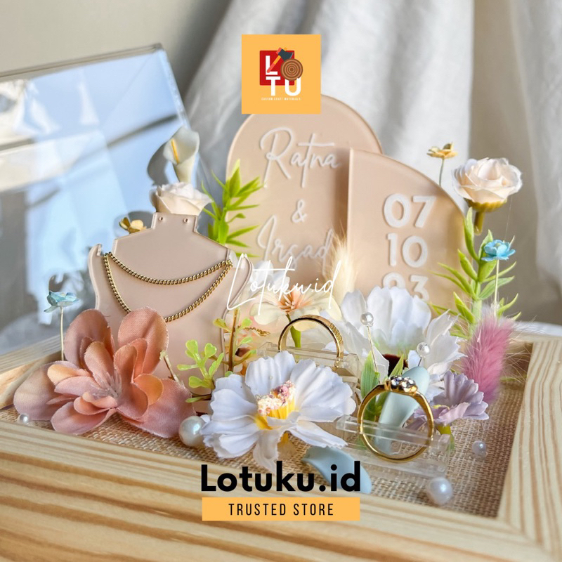 box kotak set perhiasan akrilik | seserahan pernikahan wedding M 02