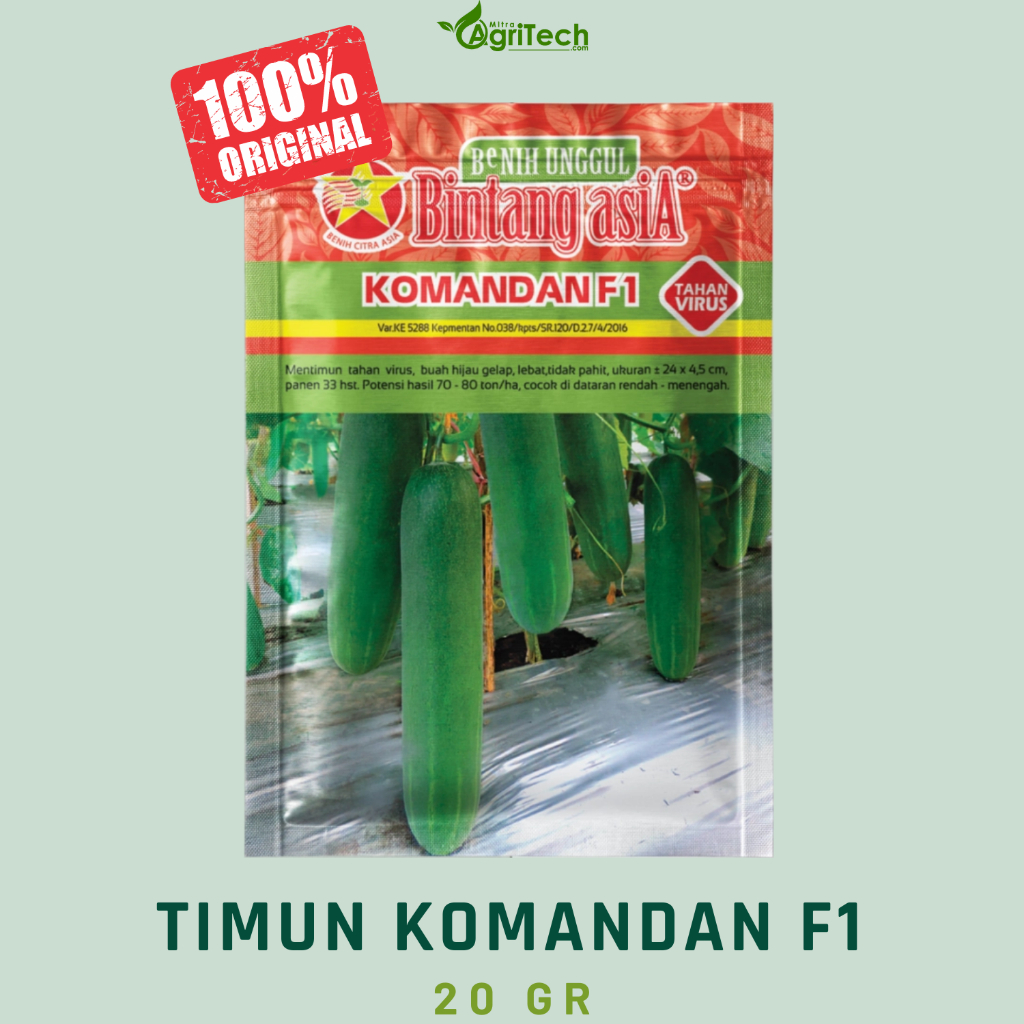 BENIH BIBIT TIMUN KOMANDAN F1 ISI 20 GRAM - CAP PANAH MERAH MENTIMUN ORIGINAL