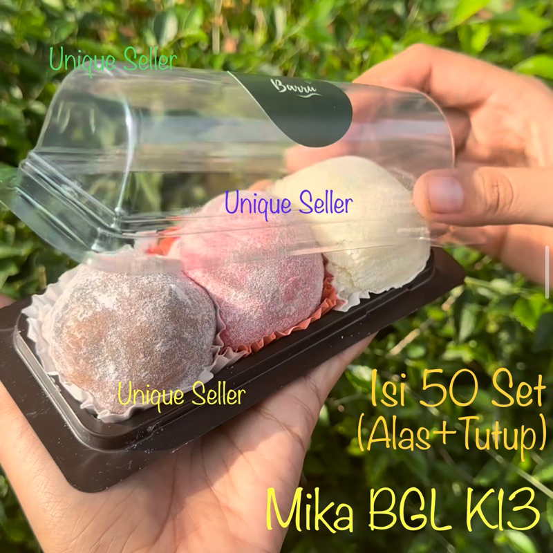 (Isi50) Mika Bolu Gulung Mini 13cm BGL K13 Coklat Putih Pink Biru Ivory / Mika Mochi Ichigo Daifuku / Mika BG 13 / Mika Bolu Gulung 13 cm / Mika BGT 13 / Mika Onde Onde Bola Ubi / Tray Mika Mochi isi 3 / Mika 3 Mochi / Tray Mika Mochi Ichigo Daifukuuu