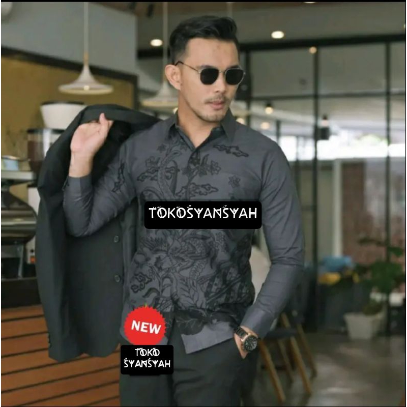 DEWANANDA KEMEJA BATIK PRIA LENGAN PANJANG SLIMFIT LAPIS FURING