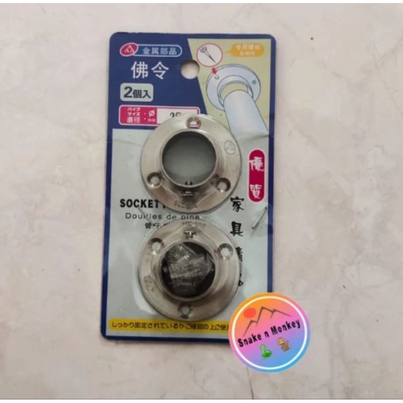 Bracket Topi Pipa Bulat 3/4" STAINLESS STEEL - Braket Penyangga Pipa 19 mm