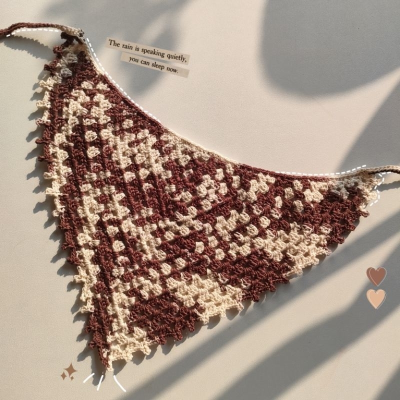 CROCHET BANDANA/Bandana Rajut segitiga Brown
