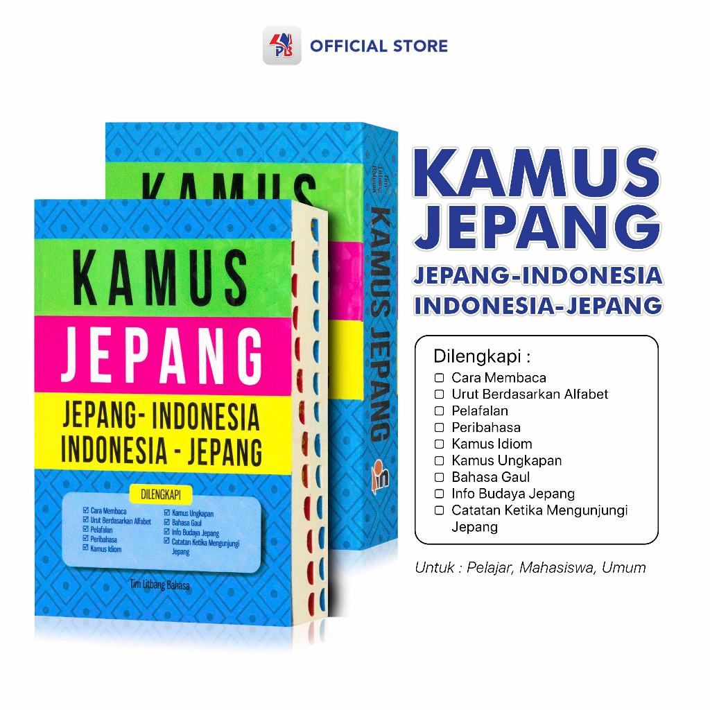 Kamus Bahasa Jepang / Kamus Bahasa Jepang - Indonesia Indonesia Jepang -  Ukuran Saku Dengan Index /