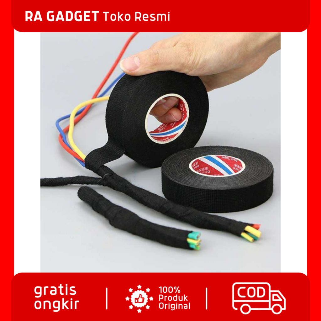 Lakban Kain Adhesive Cloth Tape Heat-resistant 15M / Lakban Solasi Solatip Isolasi Kain Perekat Penu