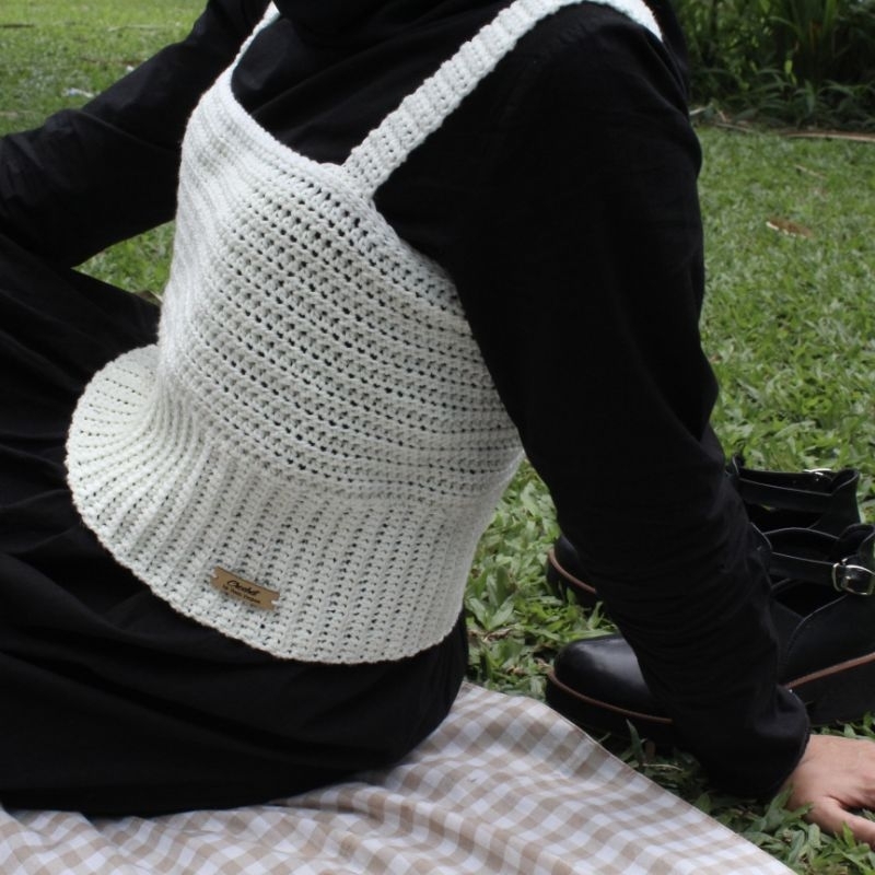 Crop Top Tanktop Rajut Handmade Rajut Aesthetic