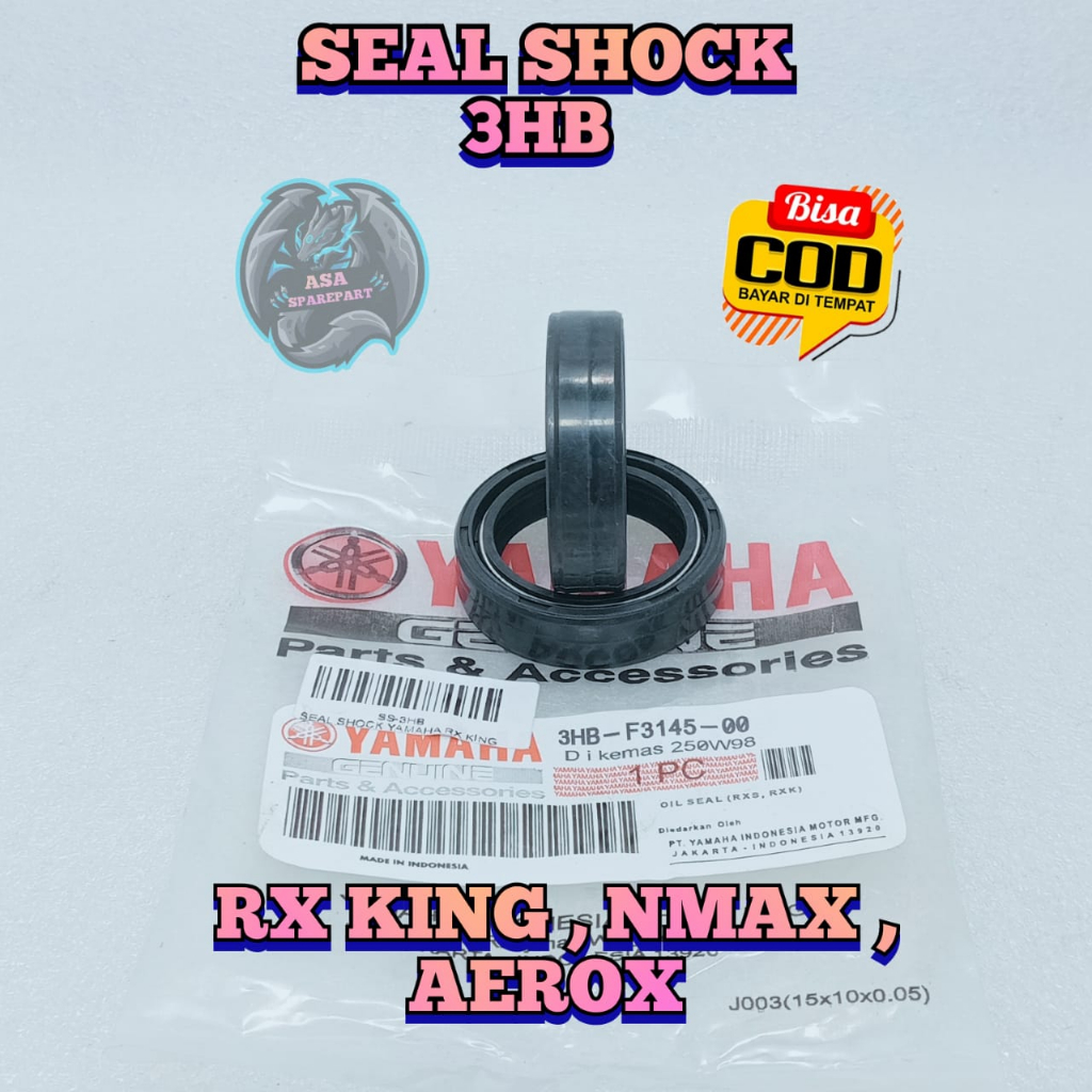 SEAL SHOCK DEPAN ASLI ORIGINAL YAMAHA 3HB SEPASANG UNTUK MOTOR RX KING, NMAX, AEROX OLI SIL SOK SHOK