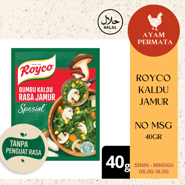 

Kaldu Jamur ROYCO - No MSG Micin Penguat Rasa - PREMIUM - Ayam Permata