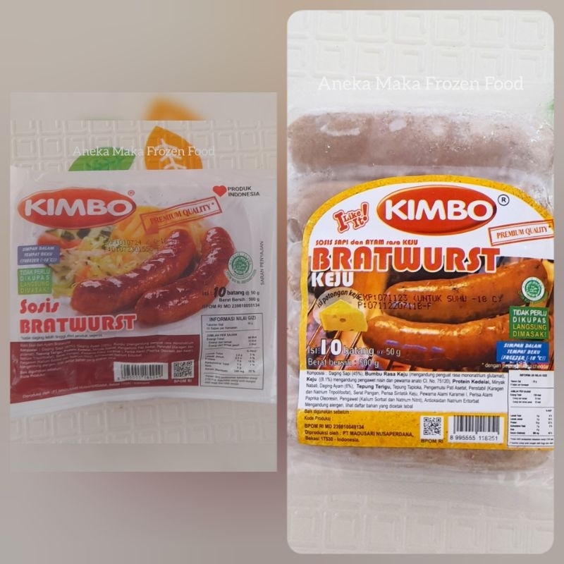 

Kimbo Sosis Bratwurst 500gr (Isi 10) | Original / Keju