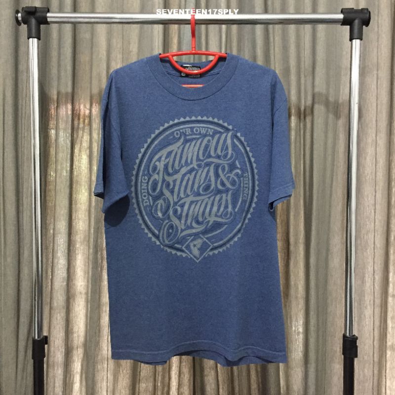 Kaos famous Stars And Straps DOOT Misty Blue Original T Shirt