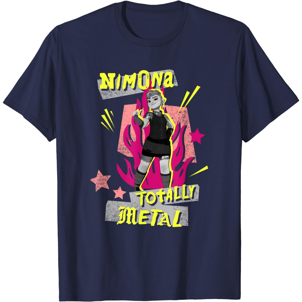 Kaos Anak Nimona Totally Metal Punk Rock Retro Poster T-Shirt Pakaian Fashion Baju Atasan Anak Laki 