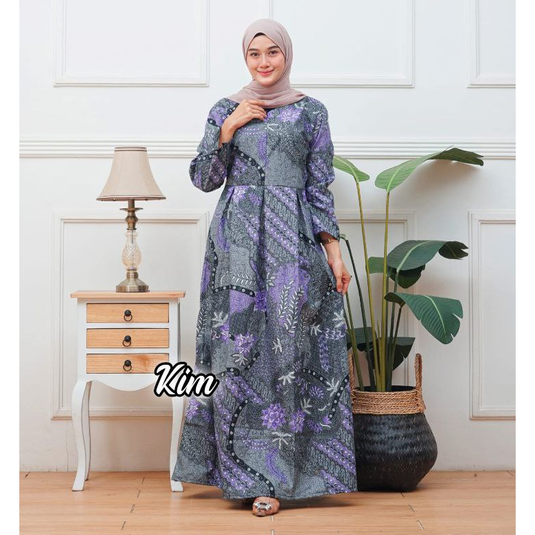 rizkycollection2 - MS GAMIS BATIK SRIWEDARI MAXI BUMIL/BUSUI KATUN SOGAN ALLSIZE & JUMBO Modern Syar