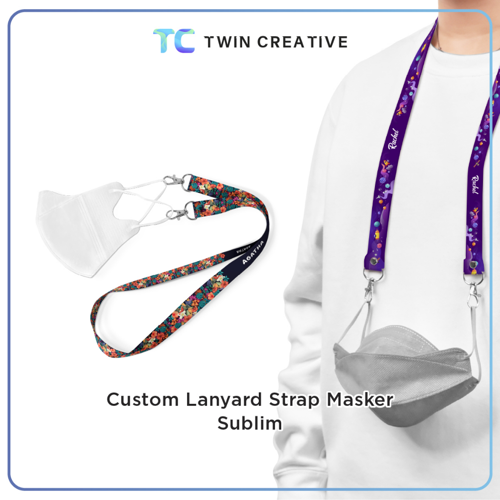

Custom Design Lanyard Tali Gantungan Masker - Kalung Strap Conector Sublime