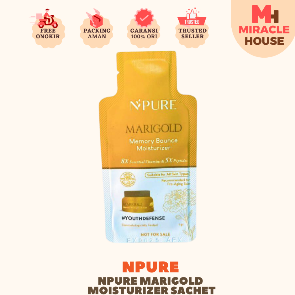 NPURE Moisturizer Marigold Sachet untuk mencegah penuaan dini