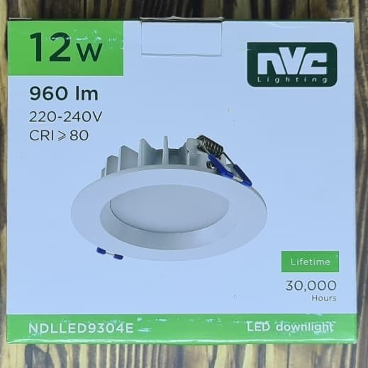 LAMPU DOWNLIGHT INBOW LED NVC NDLLED9304E 12W KUNING/WARM WHITE-3000K 960LM 220-240V BULAT