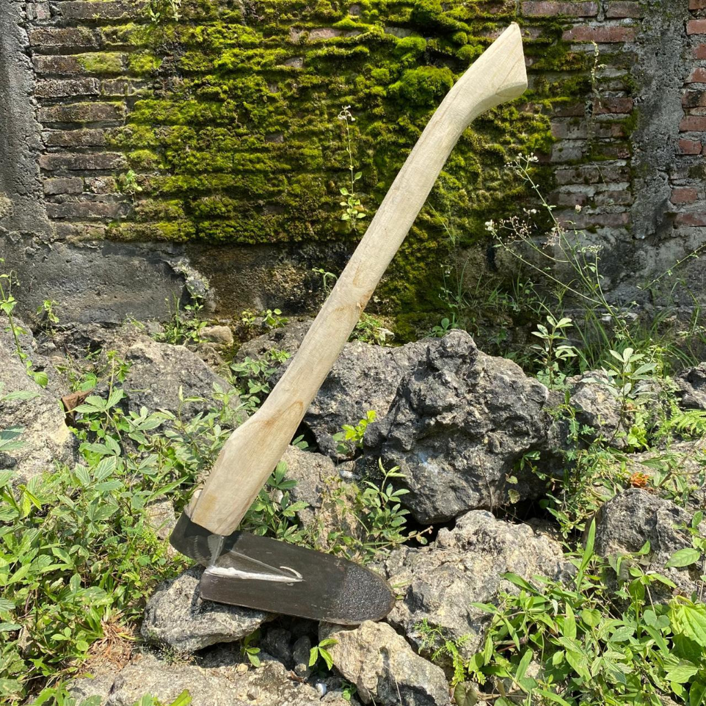 Cangkul Tanah Anti Lengket Dan Gagang Kayu Jati Sudah Terpasang Serbaguna - Cangkul Sawah Krenyeh Ba