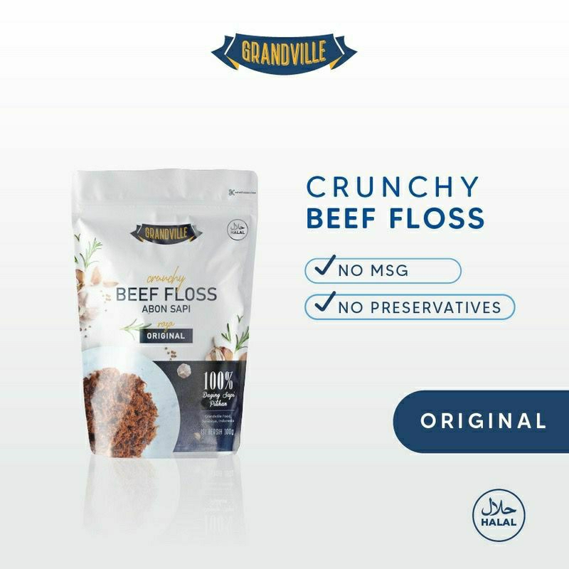 

Grandville original dan crunchy beef floss | Abon Sapi | 100gr