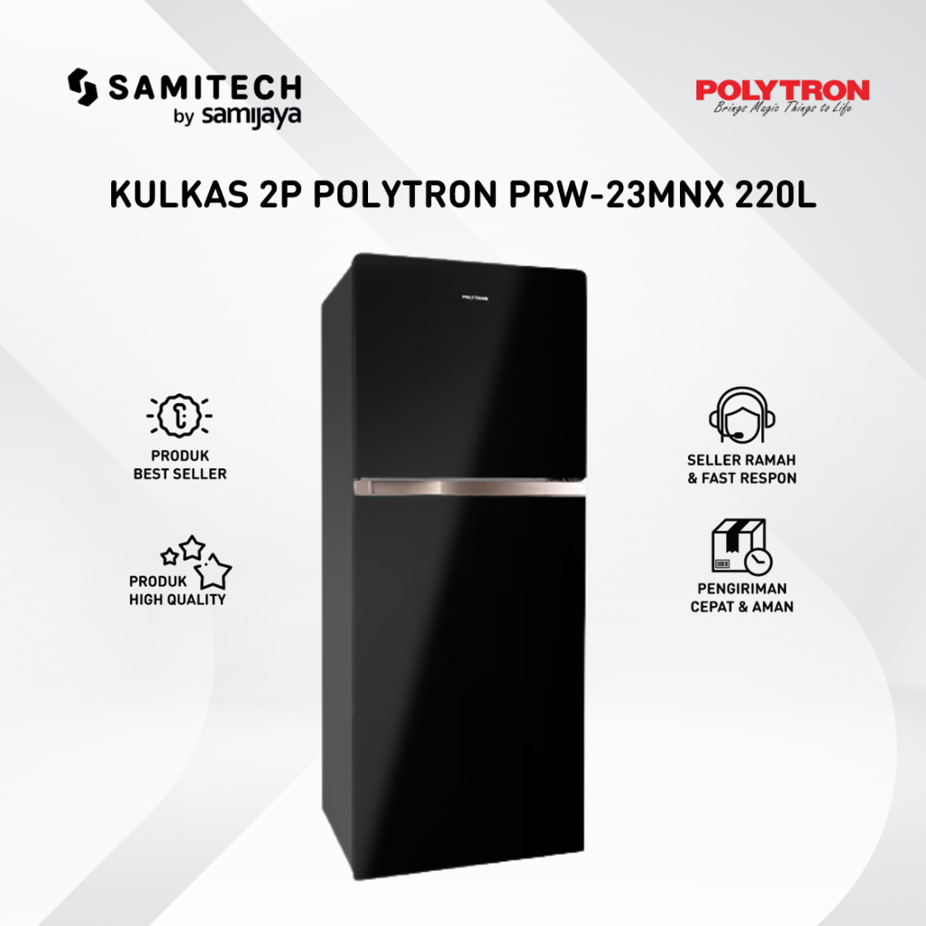 KULKAS 2 PINTU POLYTRON PRW-23 MNX PRW-23MNX PRW 23 MNX BERGARANSI