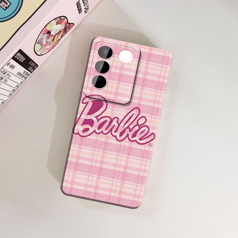 Premium Casing Hp Custom Macaron Prokamera  Untuk Hp Vivo V27 Motif Kartun Barbie Lucu Casing Hp Cew