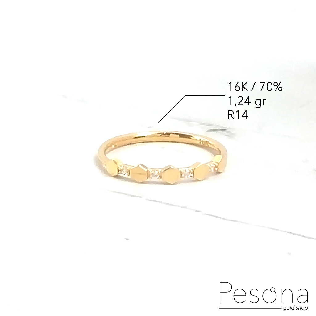 CINCIN EMAS KUNING MODEL LISTRING R14 | 16K | 1,24 gram