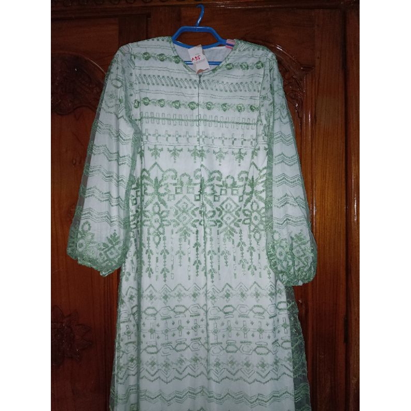 Dress Brukat Sage termurah