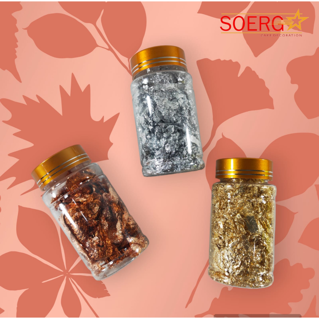 

Edible Leaf Gold/Rose Gold/ Silver Food Great Dekorasi Makanan & Minuman 2gr