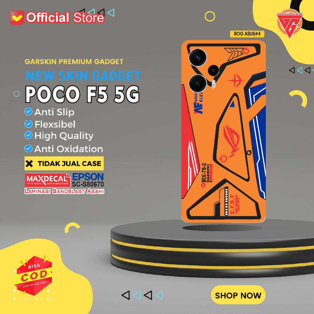 Garskin Poco F5 5G Skin Gadget Premium Motif Asus ROG