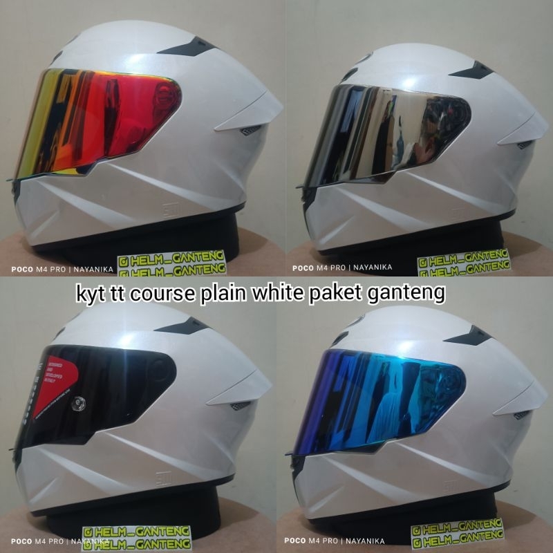 kyt tt course plain white putih paket ganteng