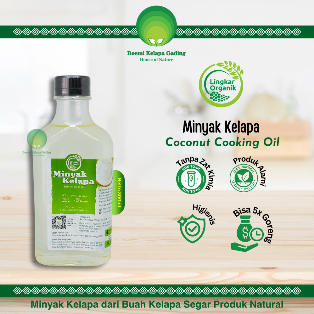 

Minyak Goreng Kelapa Coconut Cooking Oil 300 ml MPASI Kaya Anti Oksidan Lingkar Organik