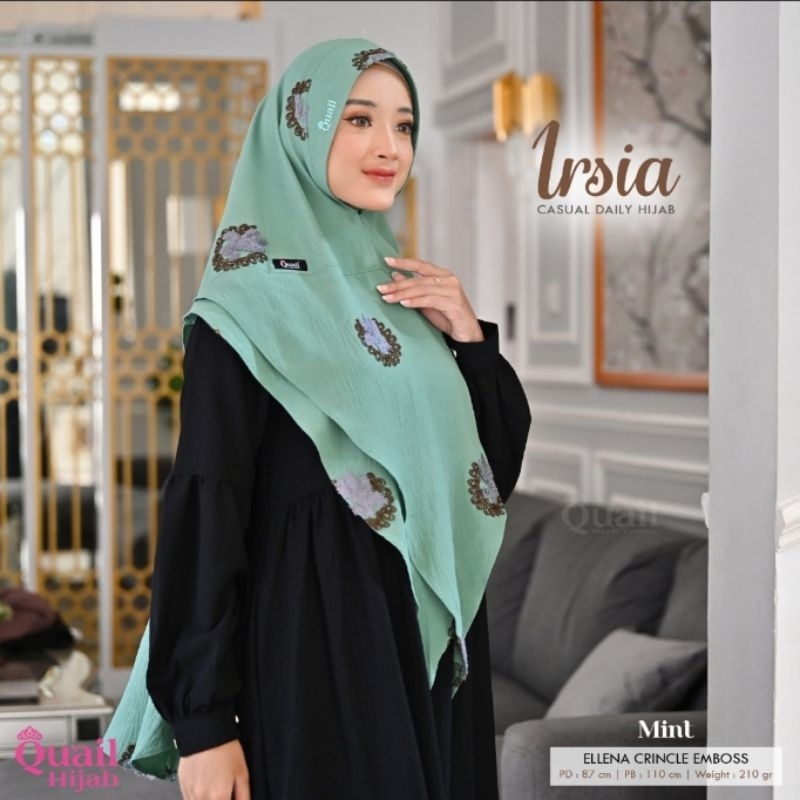IRSIA QUAIL HIJAB DAILY KHIMAR MOTIF PREMIUM KHIMAR ORIGINAL