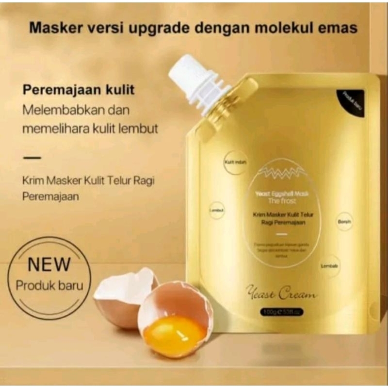 masker READY YEAST EGG SHELL mask cream/gold  masker telur ragi