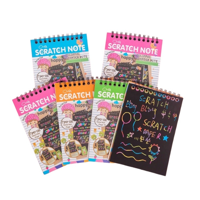 

Buku Gambar Gores / Scratch Note Magic Book Warna Warni Rainbow mainan edukasi korea