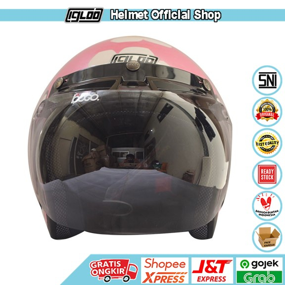 Helm Bogo / Helm Retro / Helm IGLOO Kitty Cat pink purple