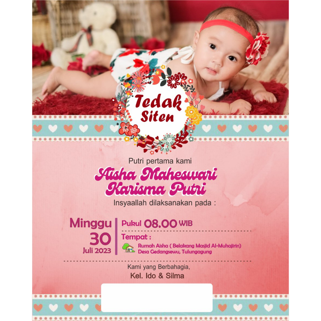 Undangan tedak siten murah