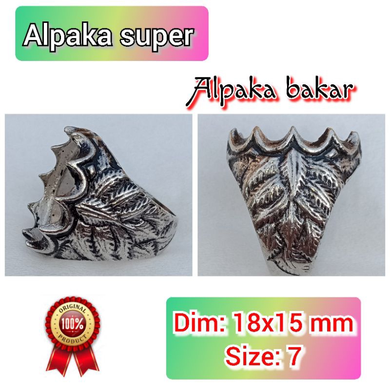 emban batu akik dan permata alpaka super ukir mahkota.37