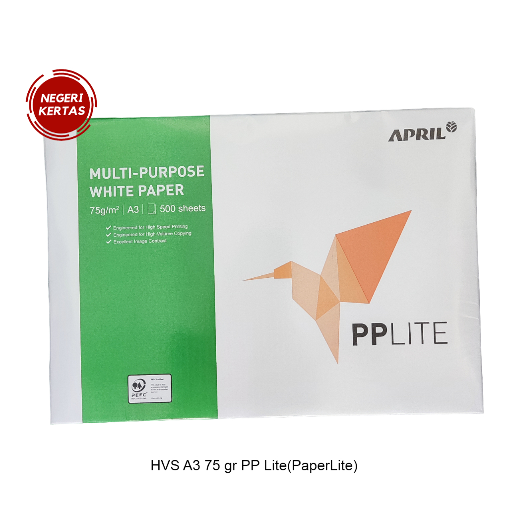 

Kertas HVS A3 75 Gram Paperlite 1 Rim (500 lembar)