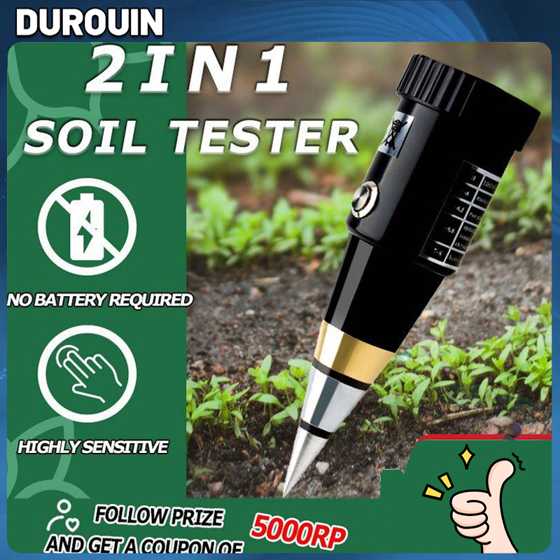 Durouin-2 in 1 Pen Alat pengukur ph tanah / Pengukur ph tanah digital / 3 ~ 8ph / alat ukur ph tanah