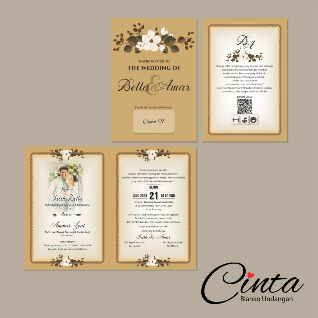 Blangko Undangan Cinta 01 | Blangko Undangan | Undangan Murah | Kertas Undangan Kosong Murah