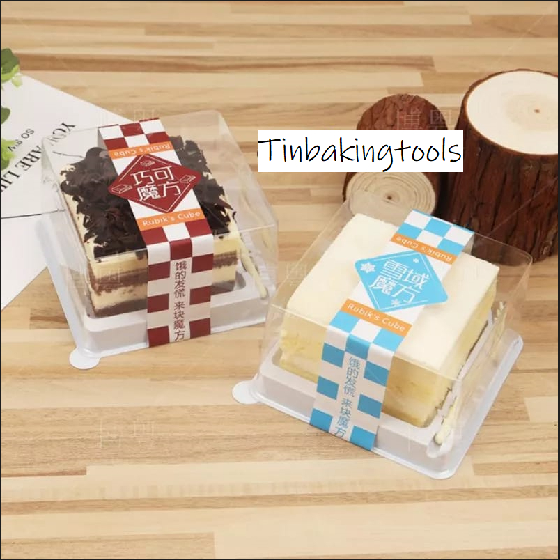 10pcs korean dessert tray Kotak / box mika mini cake box korean cake dus mika kue