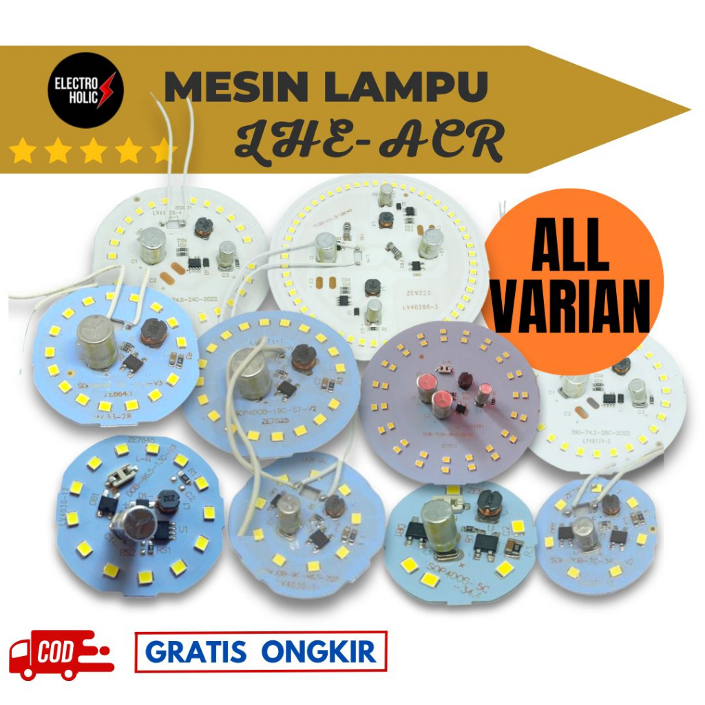 LED AC BM Hijau - Modul PCB Lampu All Watt