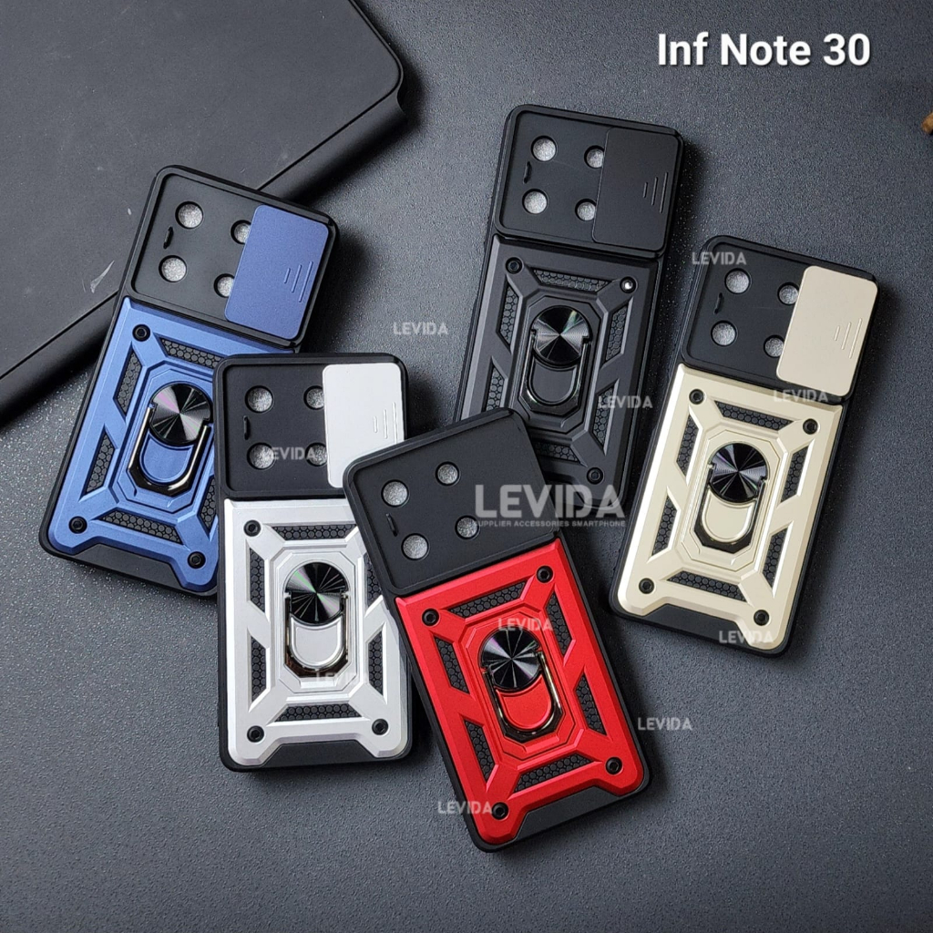 Infinix Note 30 Infinix Note 30 Pro Case Robot Slide Kamera Protect + Ringstand Infinix Note 30 Infi