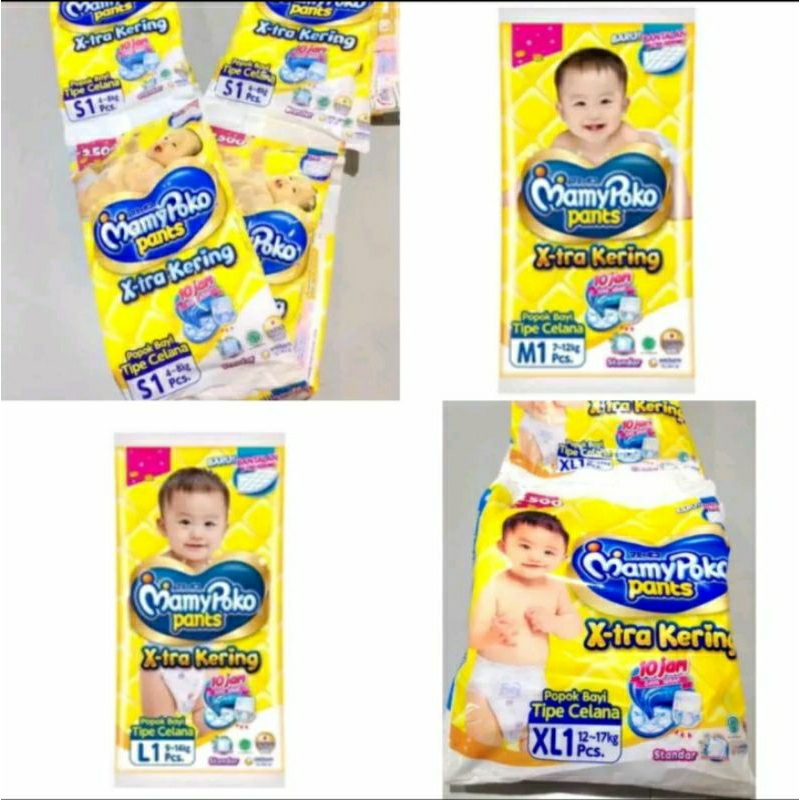 MAMIPOKO PAMPERS RENCENG (M, L , XL)  1 RCG ISI 10