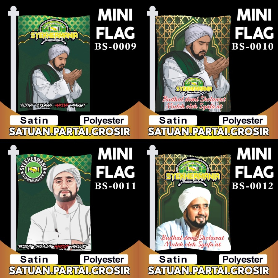 BENDERA SYEKHERMANIA TERLARIS HIJAU / CETAK MINI FLAG SYEKHERMANIA